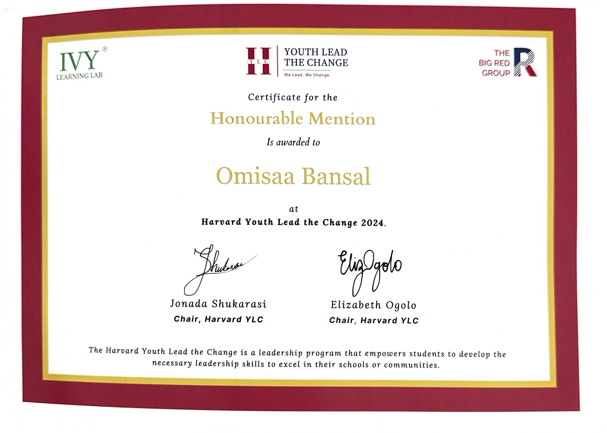 Harvard Youth Lead The Change